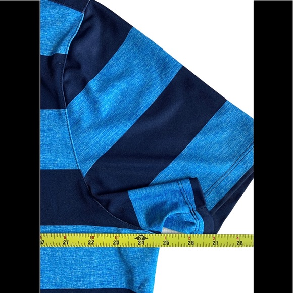 Nike Golf DRI-FIT XL Standard Fit Blue Striped short Sleeve Shirt Blue - Picture 10 of 12